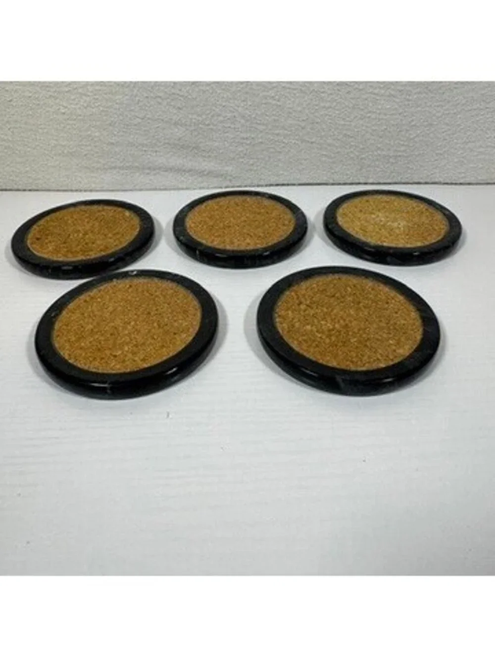 Cork and Marble Coasters Set of 5 Vintage Felt Bottom